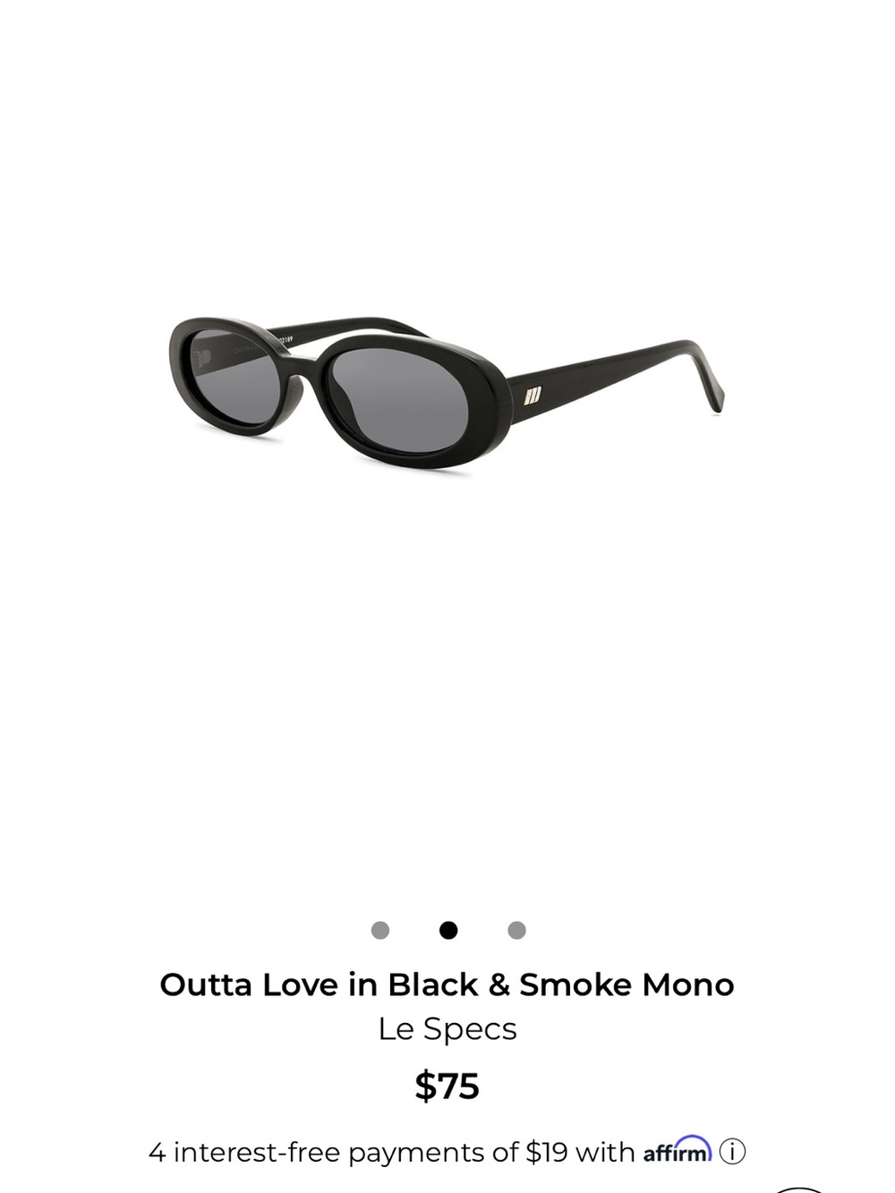 Le Specs Outta Love Sunglasses — Black & Smoke Mono